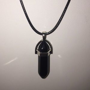 Black Obsidian Bullet Necklace